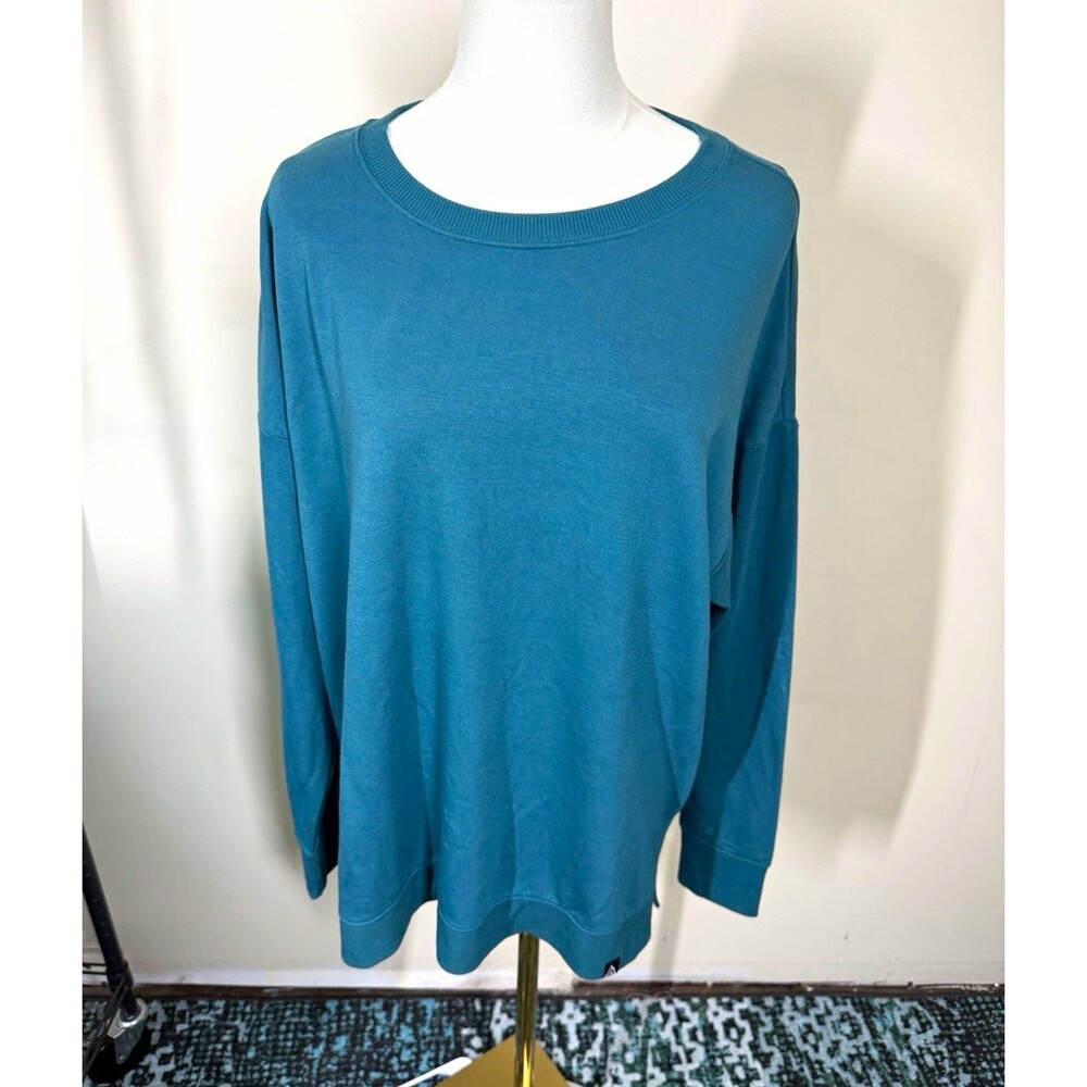 Alpine Design Panorama Crew Women Teal Crewneck Pullover Sweatshirt XXL $45 422